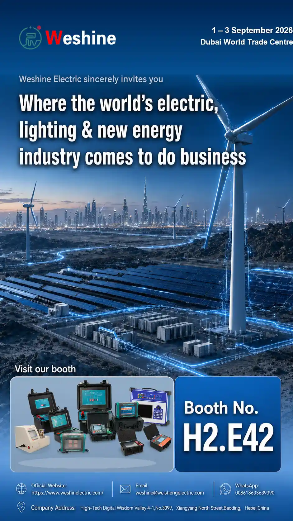 Weshine Electric to Exhibit at Middle East Energy 2026 (Dubai)